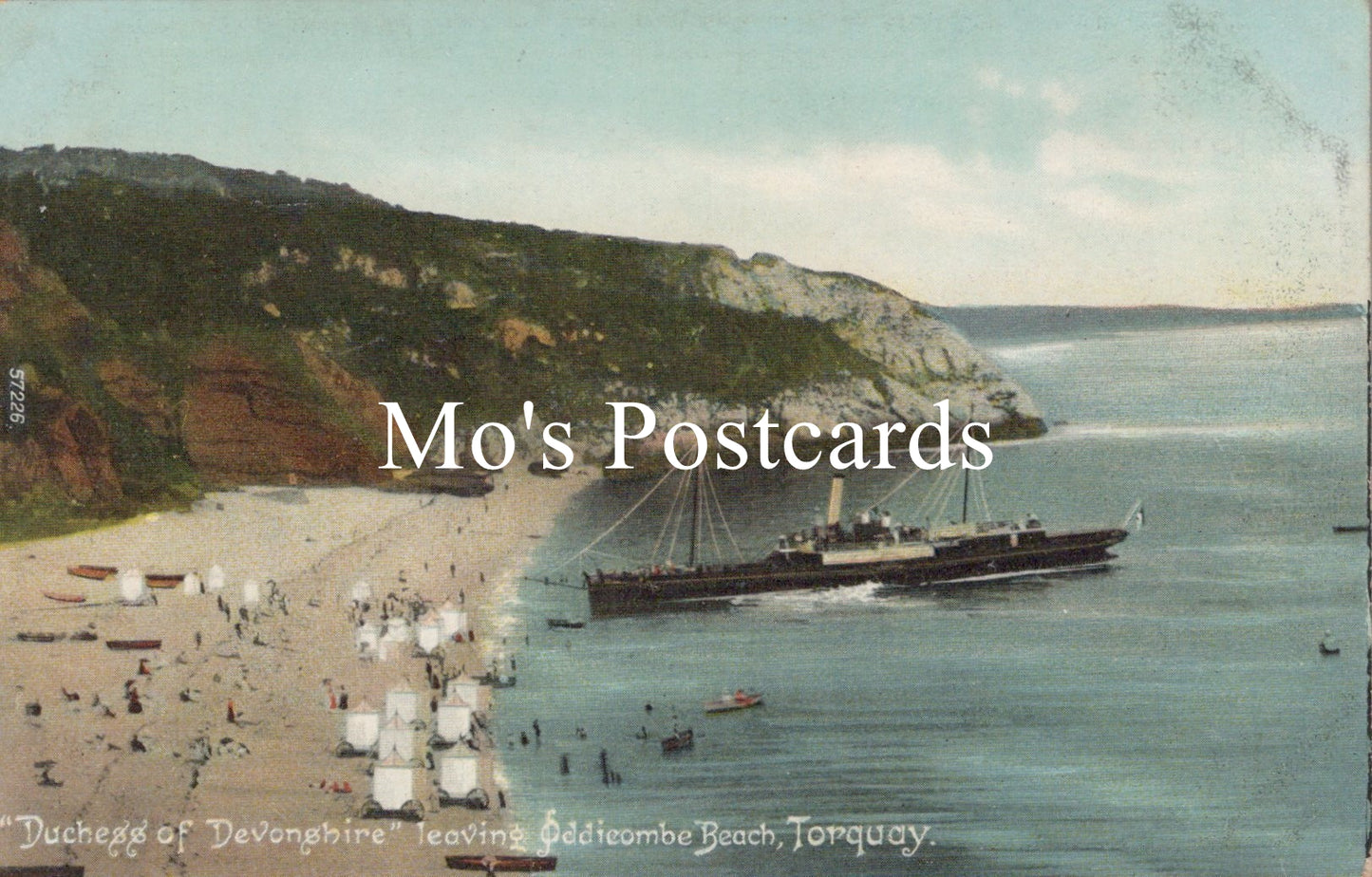 Devon Postcard - Torquay, "Duchess of Devonshire" Leaving Oddicombe Beach SW18763