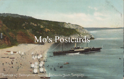 Devon Postcard - Torquay, "Duchess of Devonshire" Leaving Oddicombe Beach SW18763