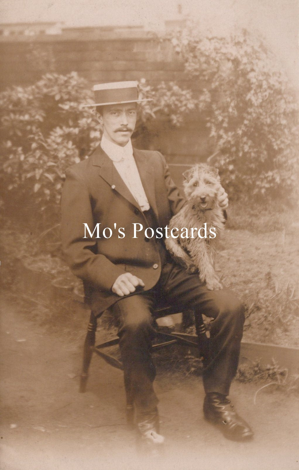 Ancestors Postcard - Smartly Dressed Man With His Pet Dog  SW18783