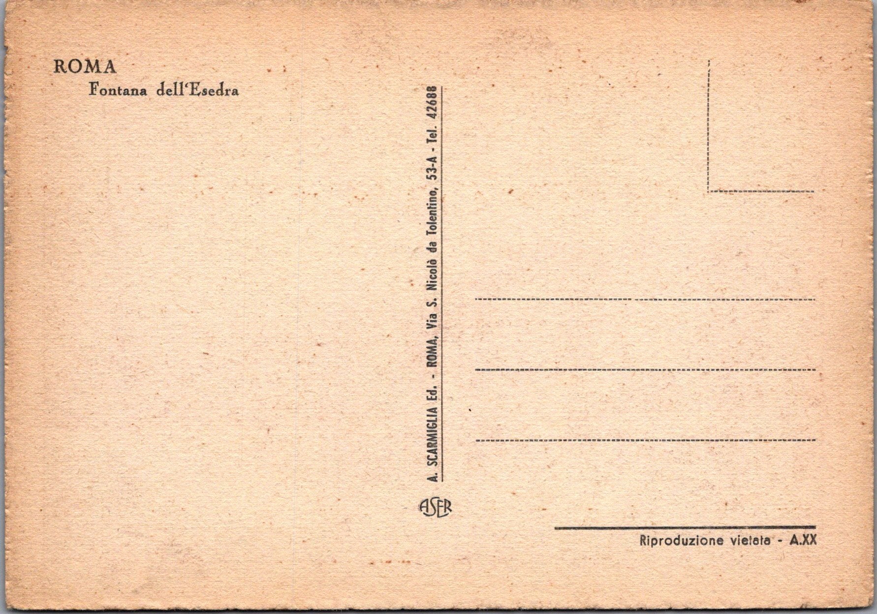 Italy Postcard - Rome, Roma, Fontana Dell'Esedra  SW17157