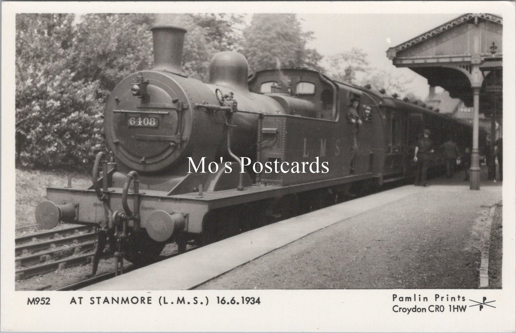 Railways Postcard - Train at Stanmore Train Station  SW17704