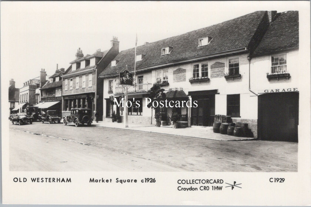 Kent Postcard - Old Westerham Market Square c1926 - SW17718