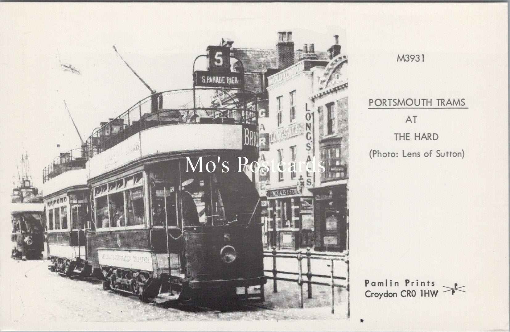 Hampshire Postcard - Portsmouth Trams at The Hard, Portsea  SW17720