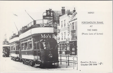 Hampshire Postcard - Portsmouth Trams at The Hard, Portsea  SW17720