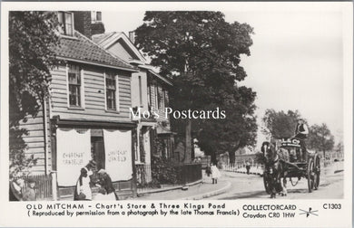 London Postcard-Old Mitcham, Chart's Store & Three Kings Pond SW17737