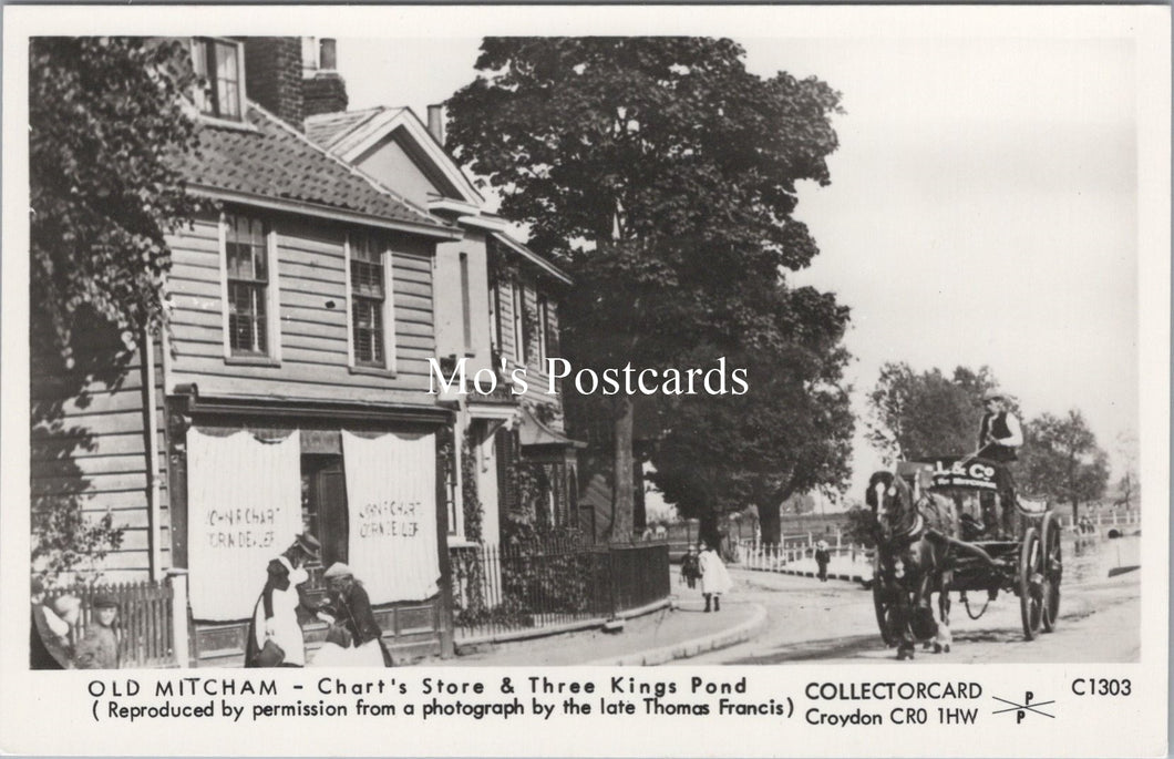 London Postcard-Old Mitcham, Chart's Store & Three Kings Pond SW17737