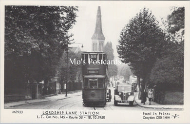 London Postcard - Lordship Lane Station, L.T.Car No 145 - SW18067