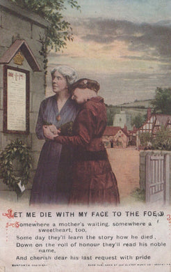 Bamforth Song Card Postcard - Let Me Die With My Face To The Foe (3) SW18823