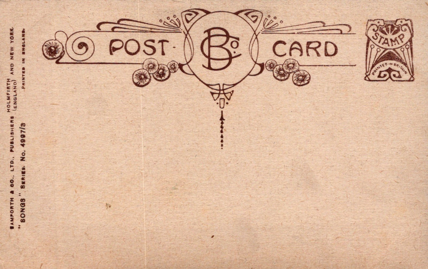 Bamforth Song Card Postcard - Let Me Die With My Face To The Foe (3) SW18823