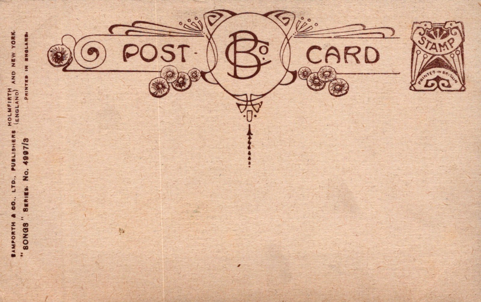 Bamforth Song Card Postcard - Let Me Die With My Face To The Foe (3) SW18823