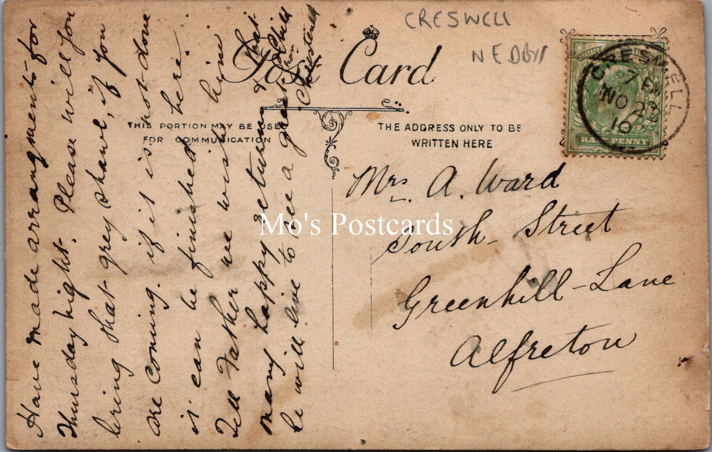 Derbyshire Postcard - Creswell Hospital Sunday Demonstration  BH2126
