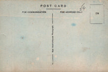 Load image into Gallery viewer, Back of a vintage postcard with text and a small map.
