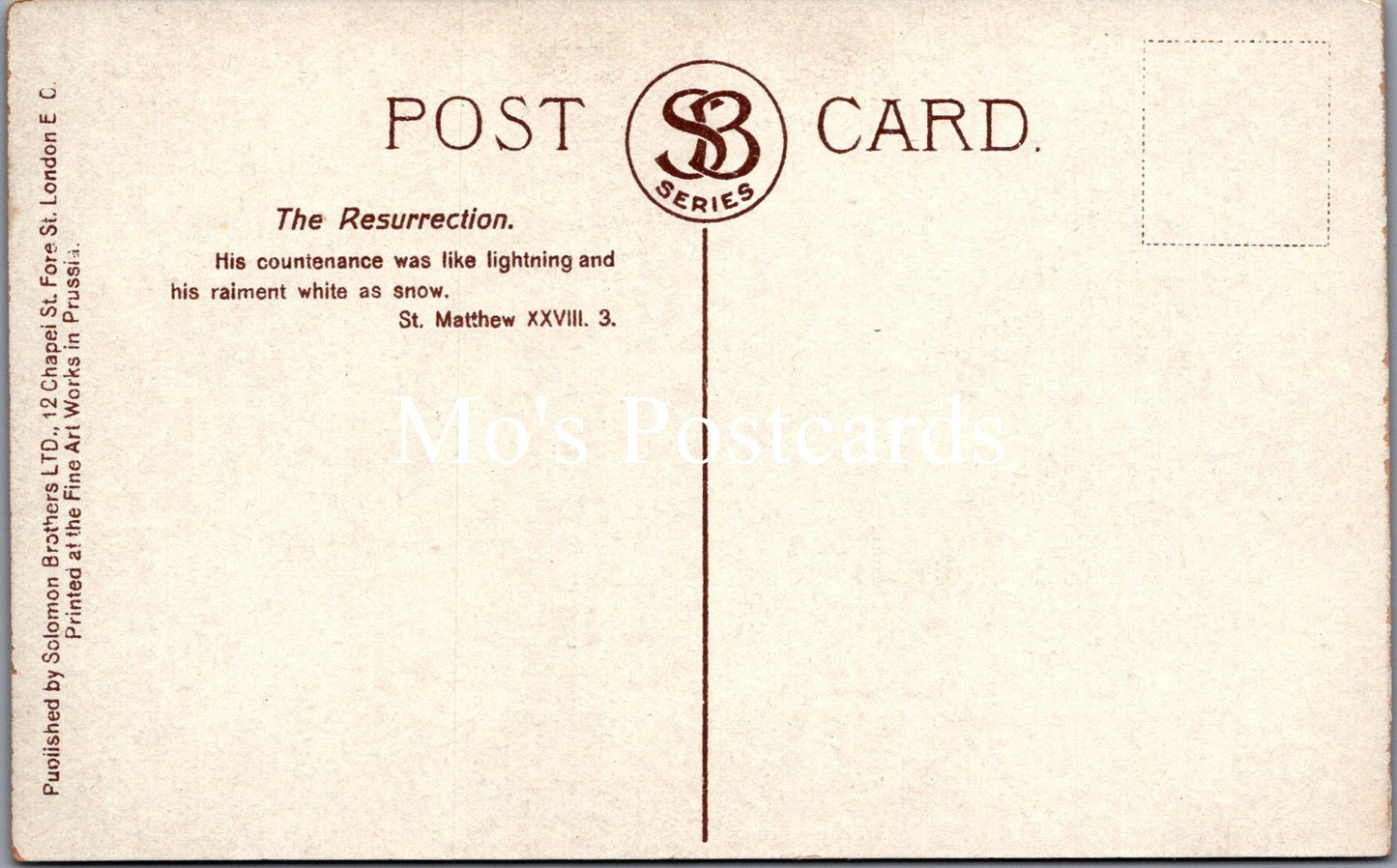 Religion Postcard - The Resurrection, St Matthew XXVIII - SX237