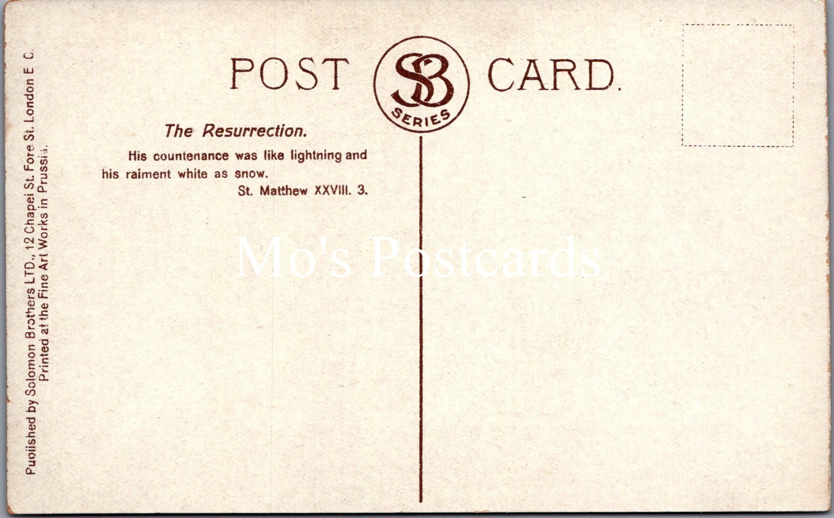 Religion Postcard - The Resurrection, St Matthew XXVIII - SX237