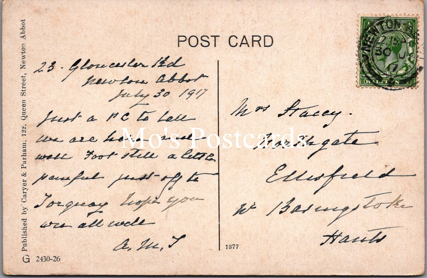 Devon Postcard - Newton Abbot, Courtenay Street  SX258