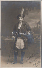 Load image into Gallery viewer, Ancestors Postcard - 1919 Portrait of Florence in Scottish Attire  SX274
