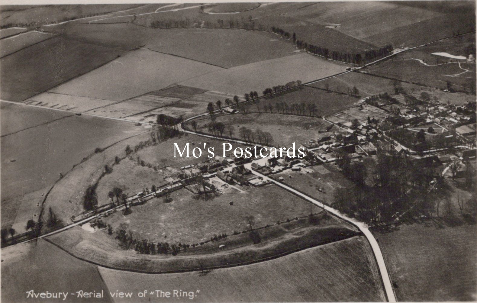 Wiltshire Postcard - Aerial View of "The Ring", Avebury  SW18907