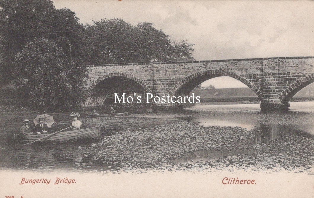 Lancashire Postcard - Bungerley Bridge, Clitheroe   SW19088