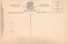Load image into Gallery viewer, Back of a vintage postcard with text and a logo, printed in England by J. Beagles &amp; Co.
