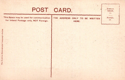 Vintage postcard with text instructions for inland postage and address writing.