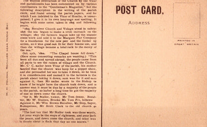 Vintage postcard with text on a brown background