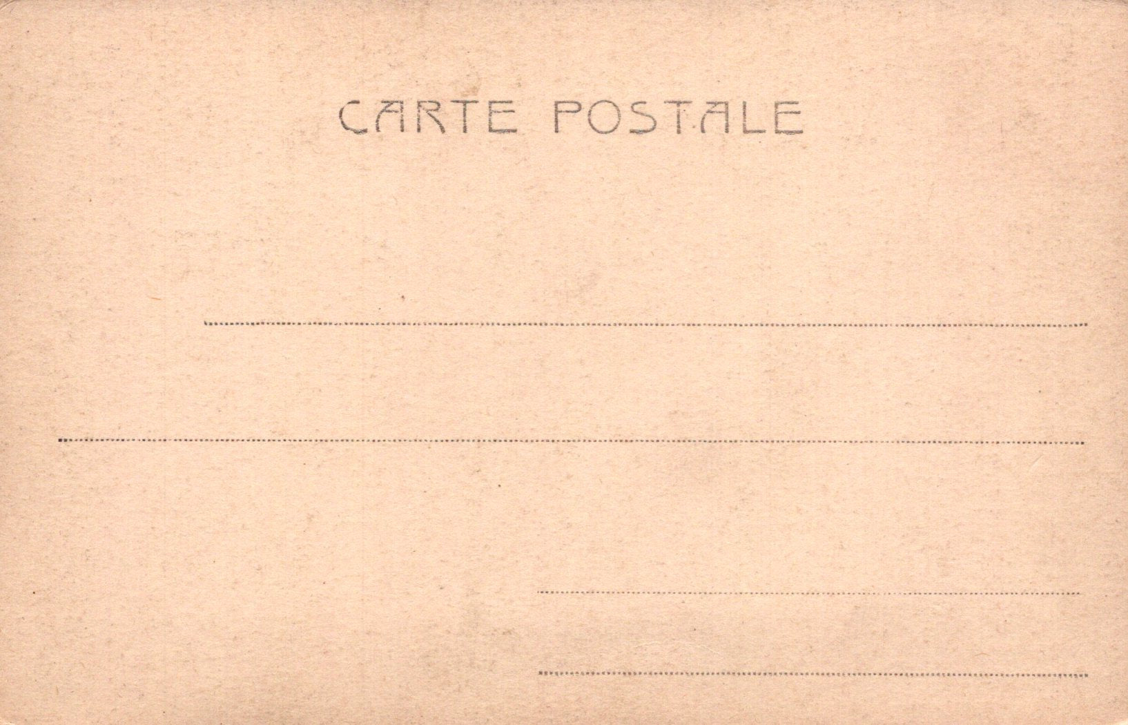 Vintage-style brown postcard with 'CARTE POSTALE' text