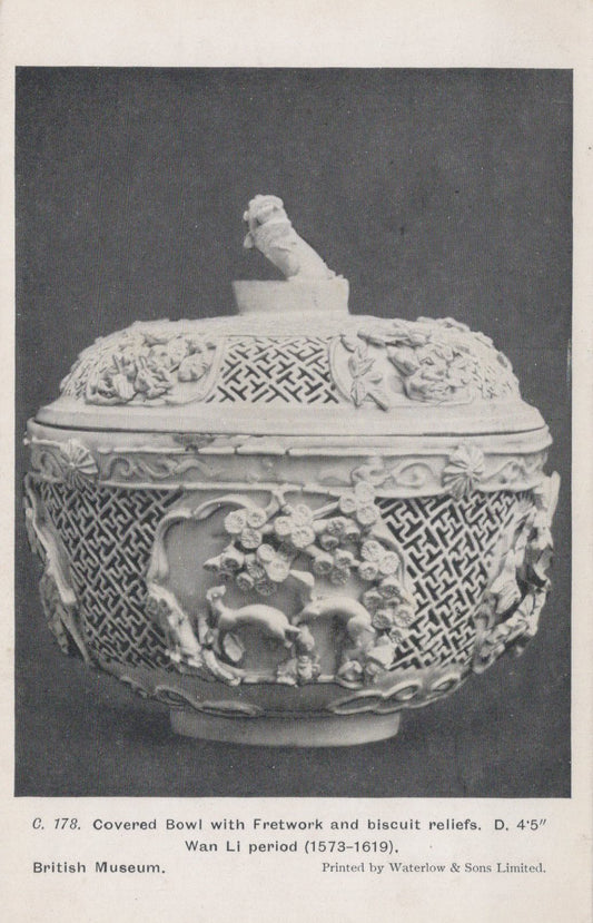 British Museum Postcard - Covered Bowl With Fretwork  VT46