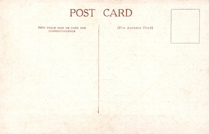 Back of a vintage postcard with text and a rectangular area for an image.