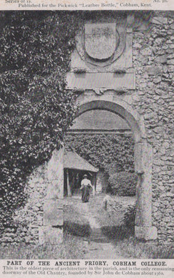 Stone archway with a person walking through it, surrounded by greenery, with text at the bottom.