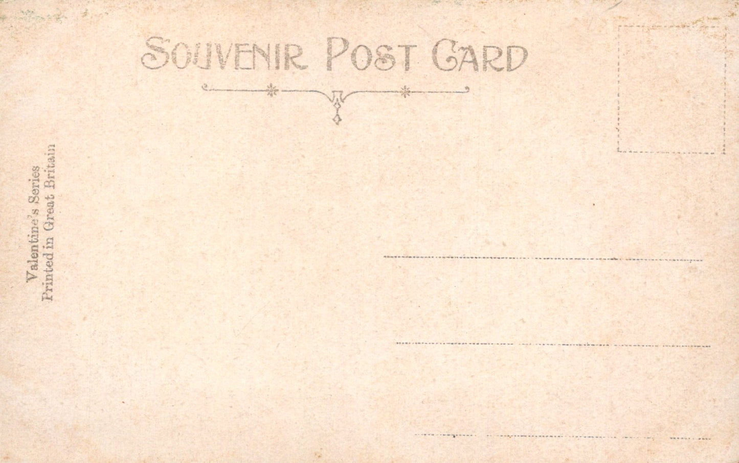Vintage-style souvenir postcard with text and decorative elements.