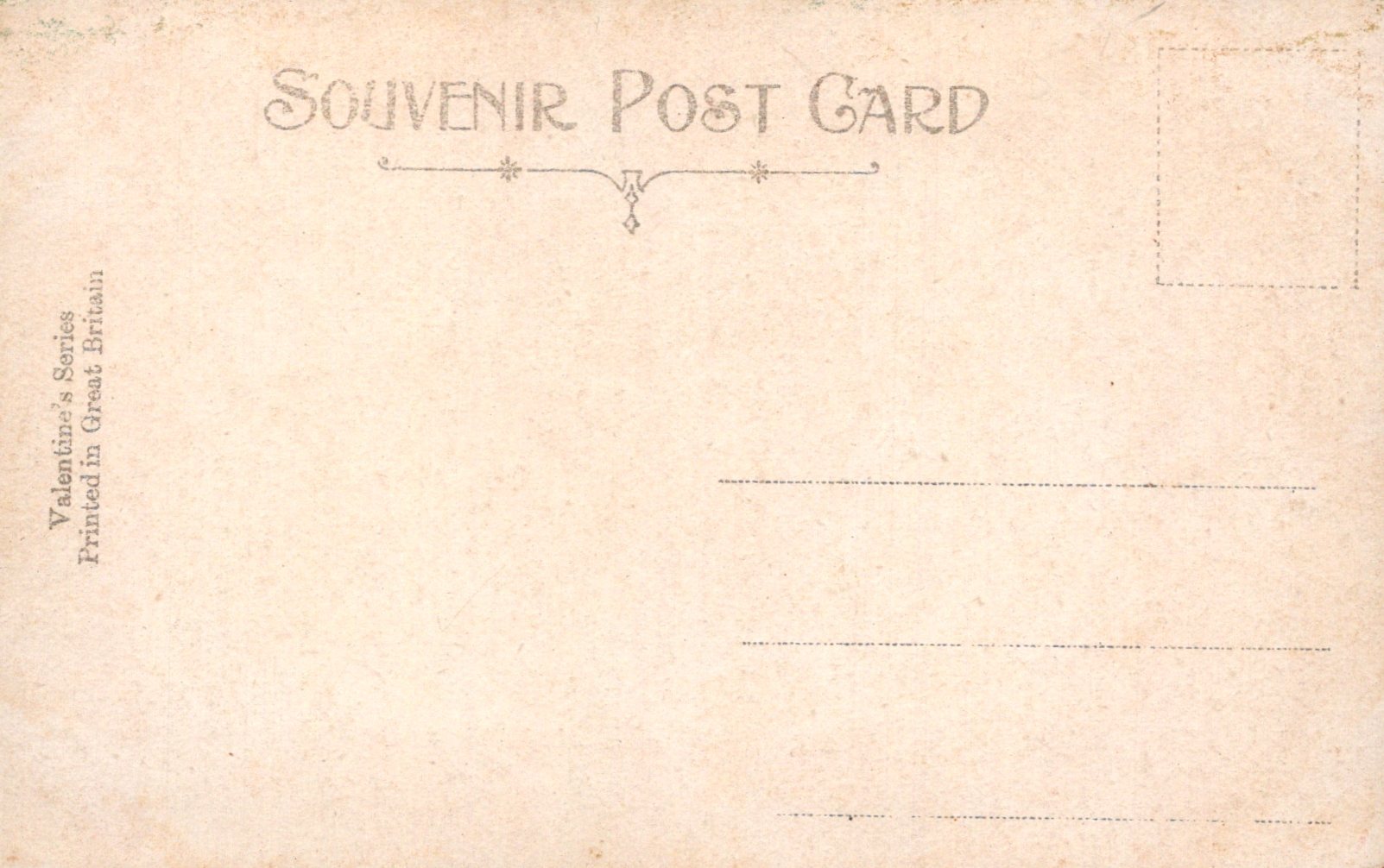 Vintage-style souvenir postcard with text and decorative elements.