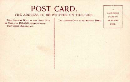 Vintage postcard with text instructions for writing addresses and stamp placement.