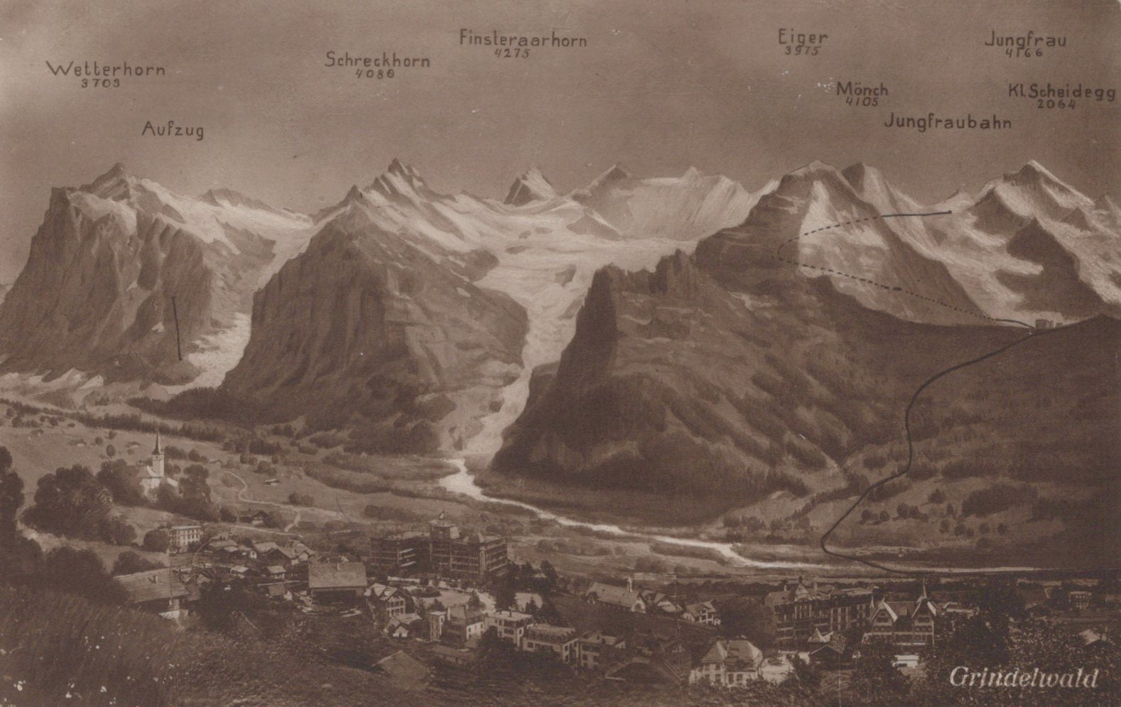Switzerland Postcard - Grindelwald, The Bernese Alps VT91