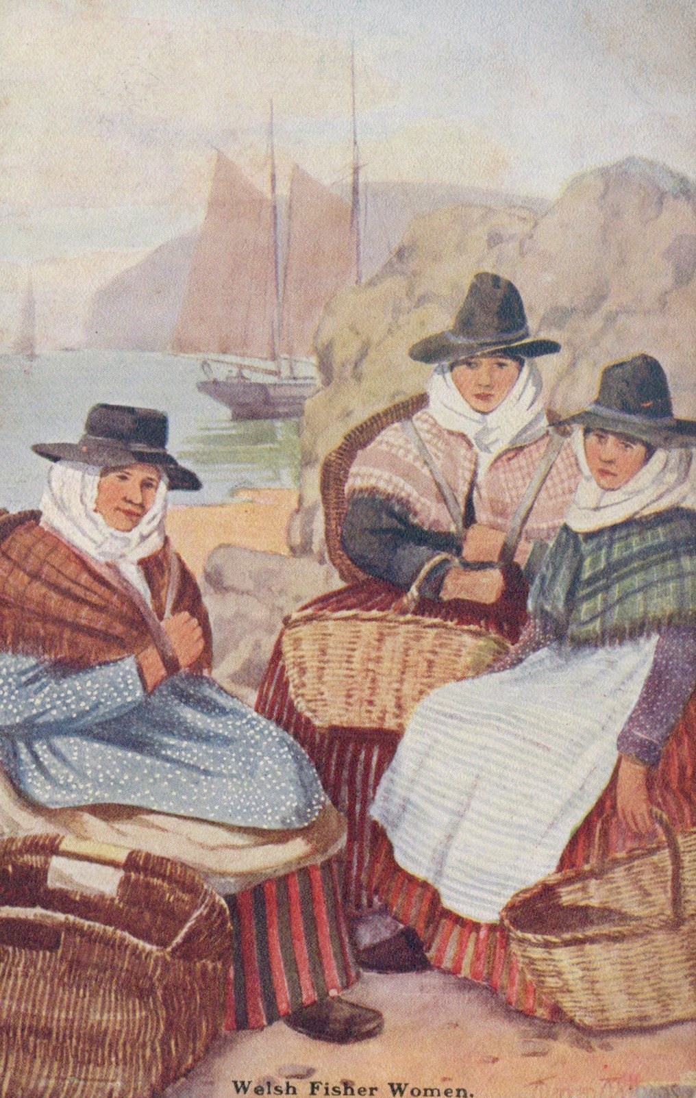 Occupations Postcard - Welsh Fisher Women  VT103