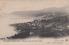 Load image into Gallery viewer, Vintage panoramic view of San Remo from Colle di Poggio, Italy.
