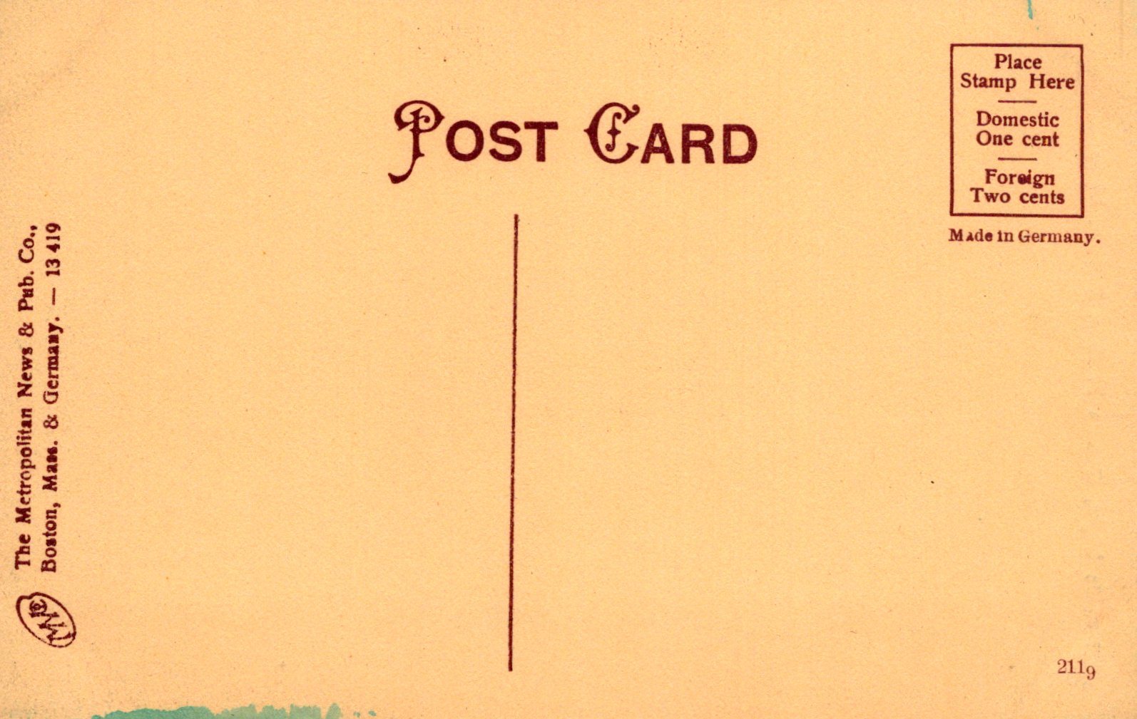 Vintage-style postcard with text and design elements on a beige background