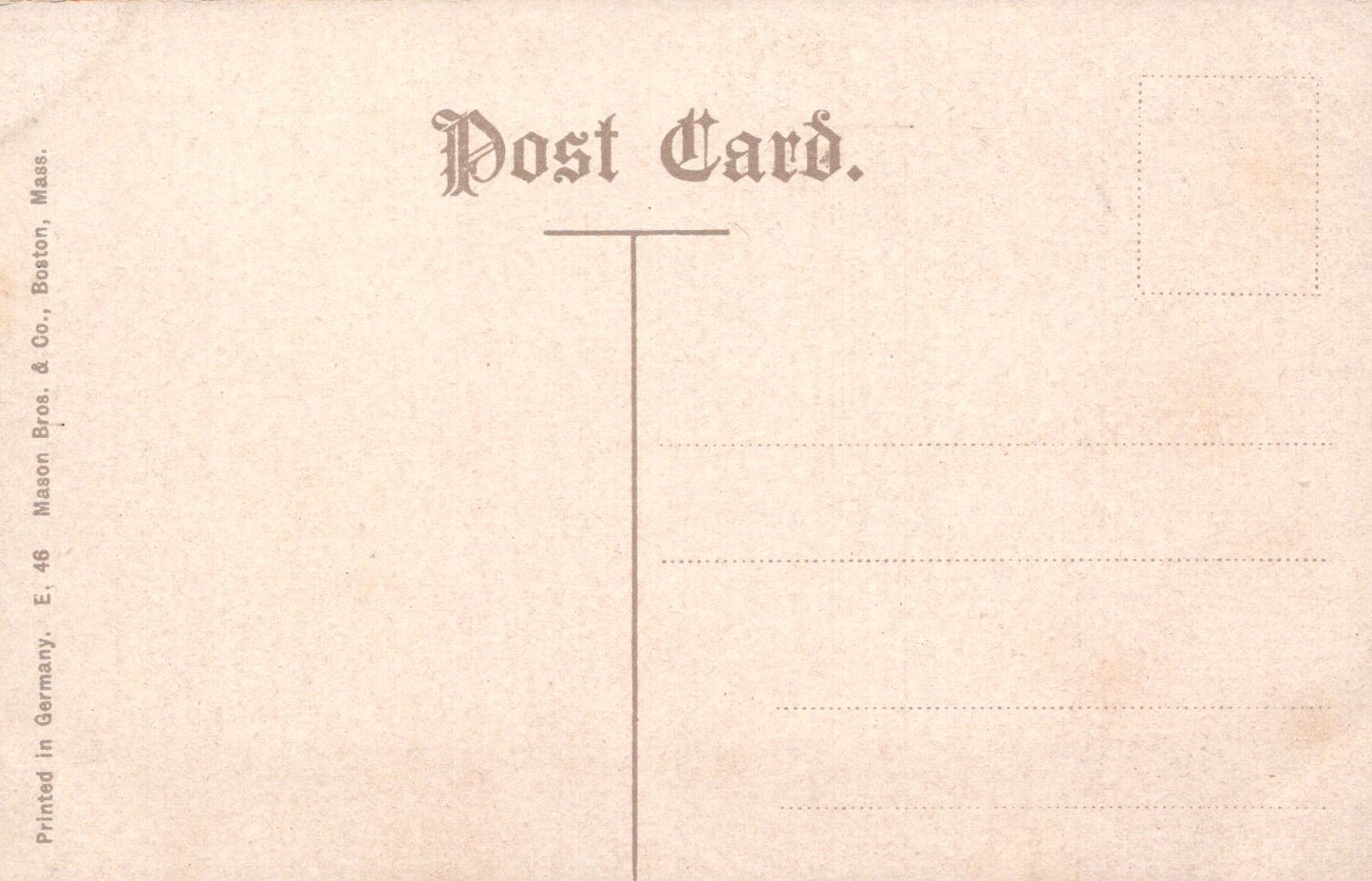 Vintage postcard with text and design elements on a beige background