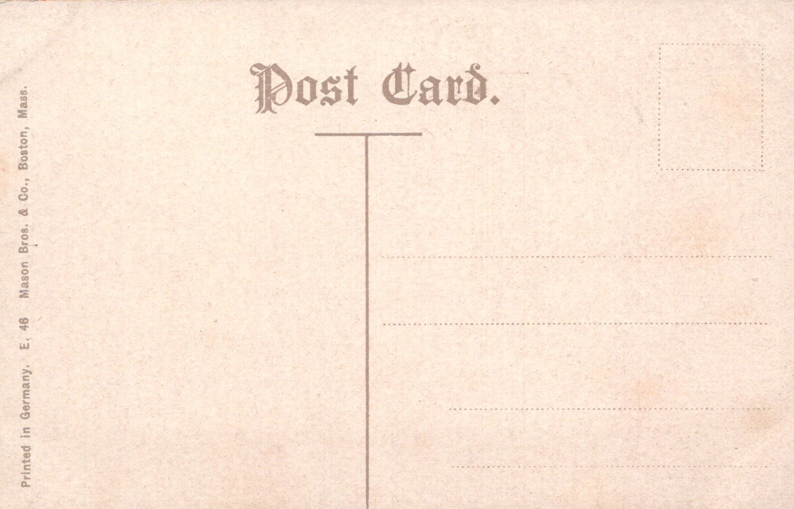 Vintage postcard with text and design elements on a beige background