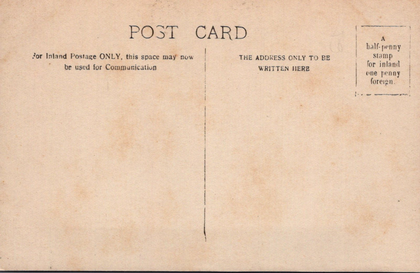 Vintage postcard with text and stamp instructions on a beige background