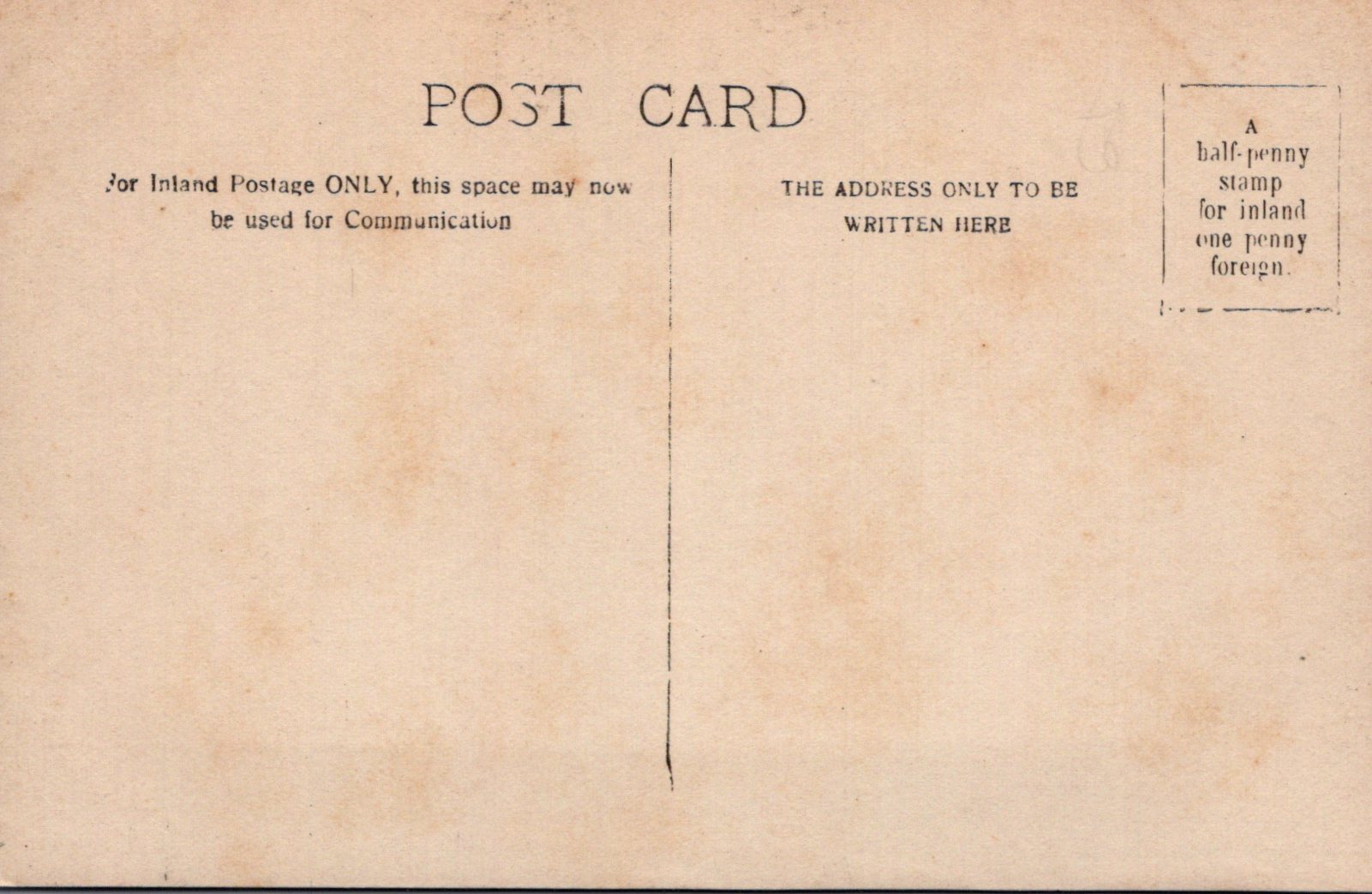 Vintage postcard with text and stamp instructions on a beige background