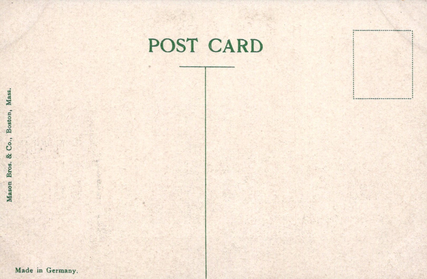 Vintage-style postcard with 'POST CARD' text and a blank area for writing on a textured beige background.