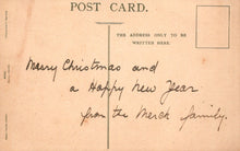 Load image into Gallery viewer, Vintage postcard with &#39;Merry Christmas and a Happy New Year&#39; message
