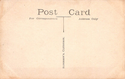 Vintage-style postcard with typographic design on a beige background