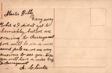 Load image into Gallery viewer, Vintage postcard with handwritten text on a beige background
