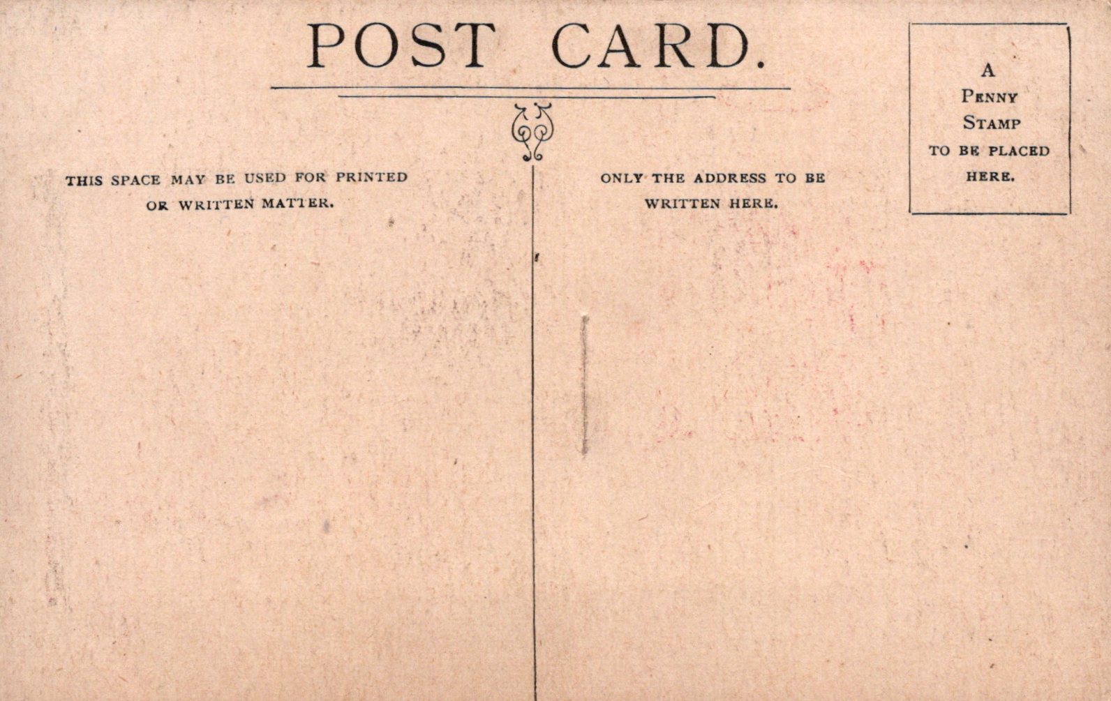 Vintage postcard with text and design elements on a beige background