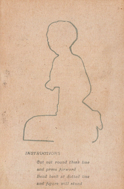 Outline of a person on a textured brown paper background with text on the left.