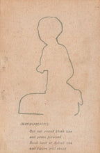 Load image into Gallery viewer, Outline of a person on a textured brown paper background with text on the left.
