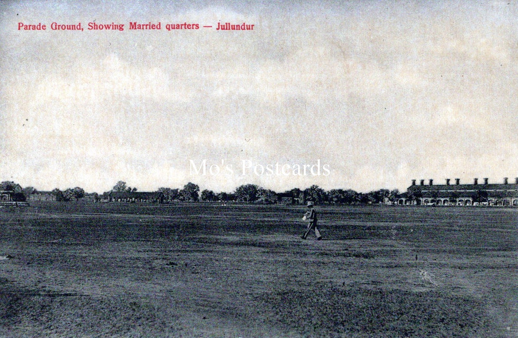 India Postcard - Jullundur Parade Ground, Showing Married Quarters  SW18208