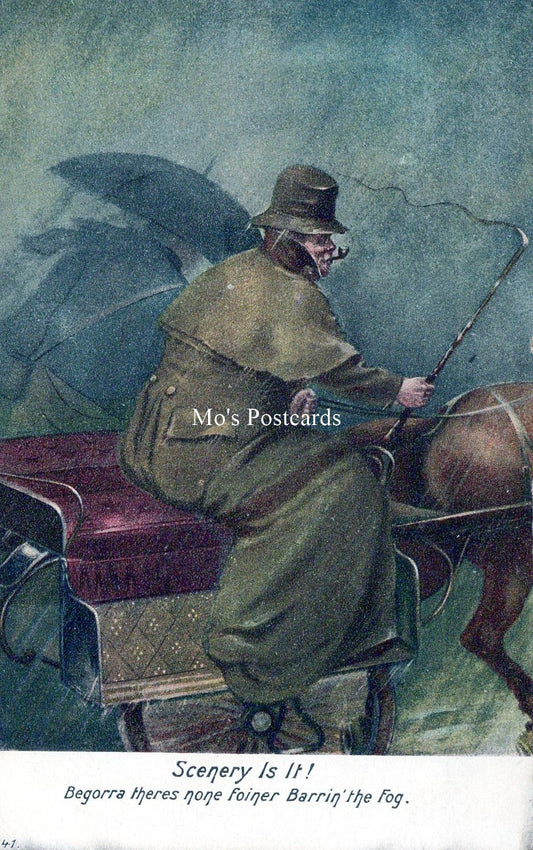 Ireland Postcard - Irish Cab Driver, Horse and Carriage SW18221
