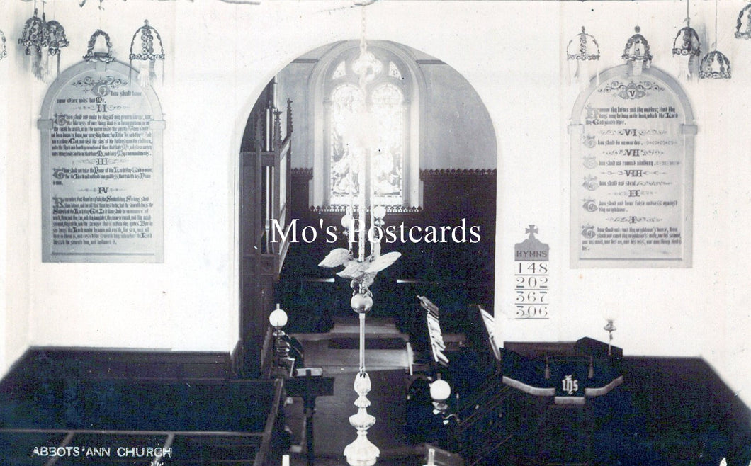Hampshire Postcard - Interior of Abbotts Ann Church SW18232